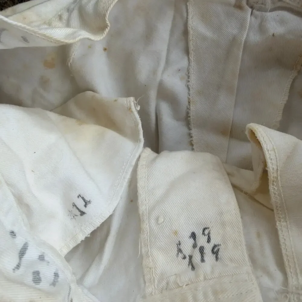 True Vintage US Navy Pants Mens 28 x 28 White Wide Leg Trousers 60s 70s Vietnam